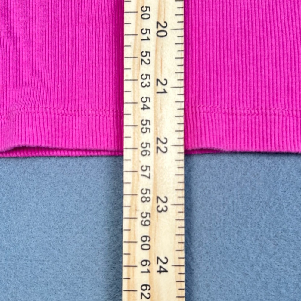 Lauren Ralph Lauren Y2K Tank Top Ribbed Ruffle Hot Pink Women's Small Preppy - Picture 8 of 8